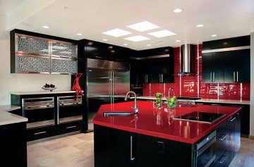 Як оформити кухню в червоно чорних кольорах