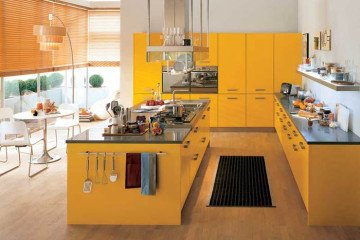 Як оформити кухню в жовтому кольорі