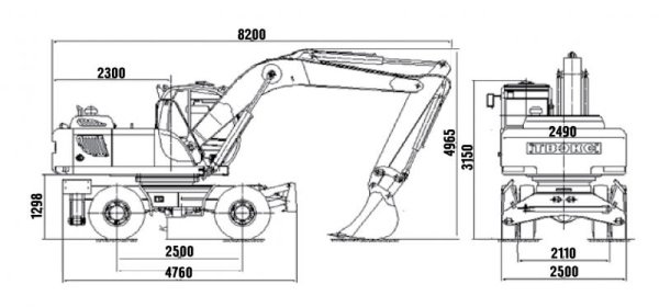 Технічні характеристики колісного екскаватора ТВЭКС ЕК 14 та його модифікацій (ЄК 14 20 і ЄК 14 90): двигун, габарити, фото і відео