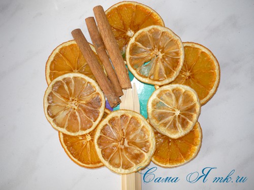 Топіари з висушених часточок лимона і апельсина