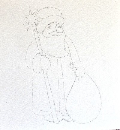 Як намалювати Діда Мороза поетапно