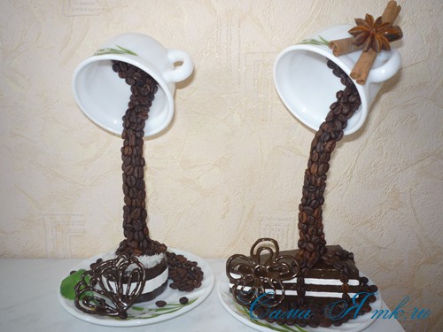 «Шоколадні» прикраси для кавових виробів з гарячого клею