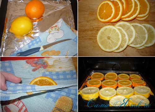 Як висушити часточки цитрусових фруктів?