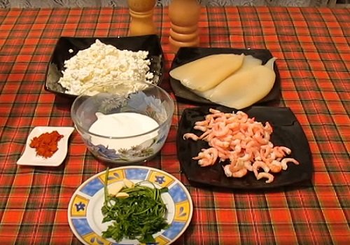 Кальмари фаршировані креветками і сиром домашній покроковий рецепт