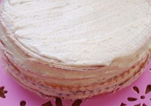 Сметанний торт на сковороді з сирним кремом рецепт з фото покроково в домашніх