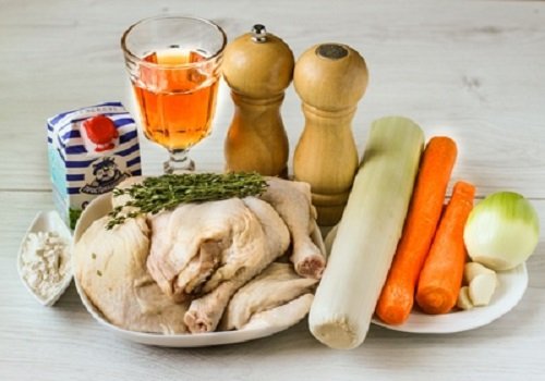 Фрікасе з курки класичний рецепт з овочами покроковий рецепт