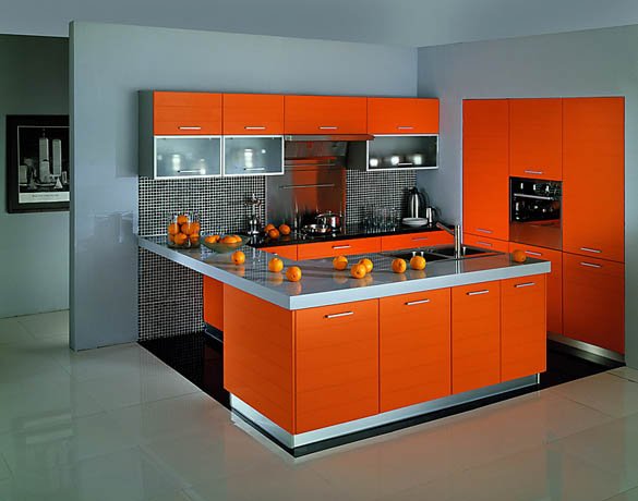 Особливості оформлення кухні в помаранчевому кольорі