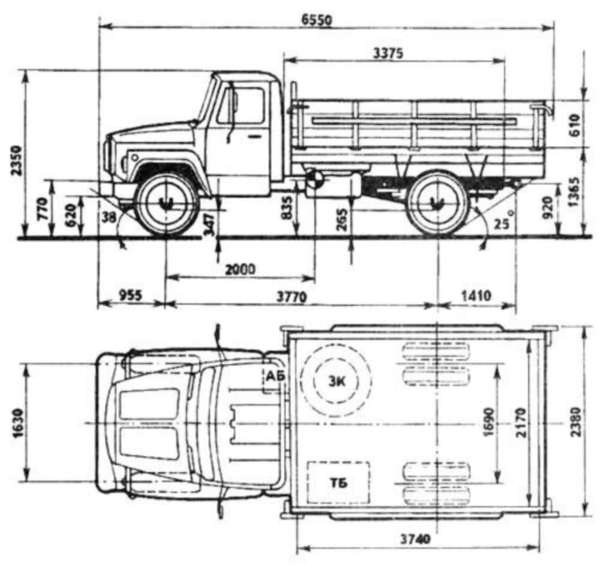 Автосамоскид ГАЗ 3307: технічні характеристики, пристрій, фото і відео