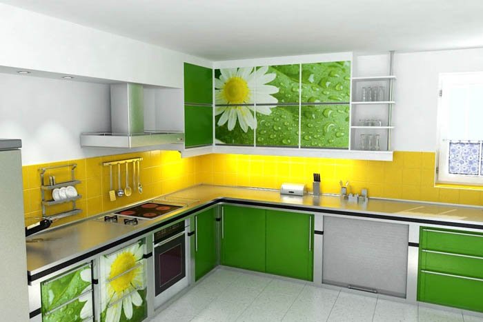 Як оформити кухню в жовто зеленому кольорі