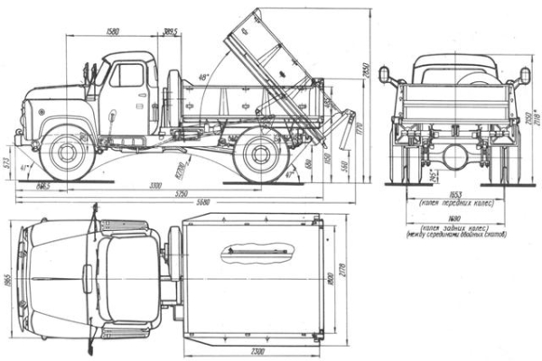 Самоскид ГАЗ 52: технічні характеристики, пристрій, фото і відео