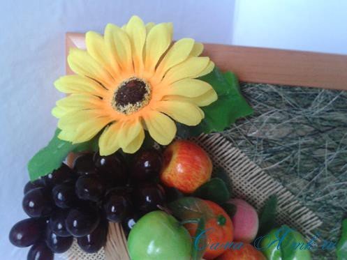 Обємна картина або панно з фруктів своїми руками: муляжні фрукти в кошику