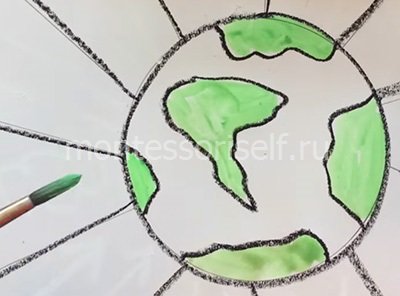 День Землі малюнок: майстер клас з покроковим фото