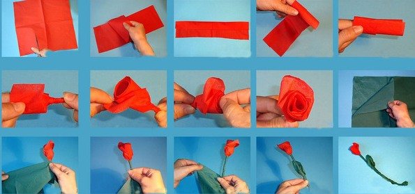 Квіти з серветок своїми руками, покрокова інструкція з фото