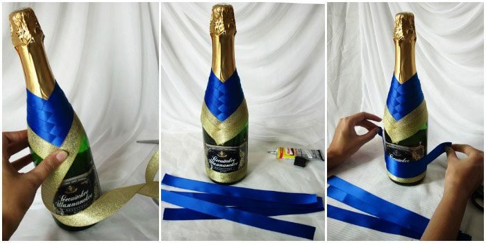 Прикрашаємо шампанське на Новий рік своїми руками, ідеї з фото