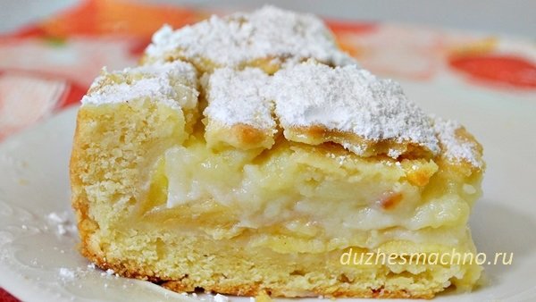 Чудовий ароматний яблучний пиріг з кремом | Смачні рецепти