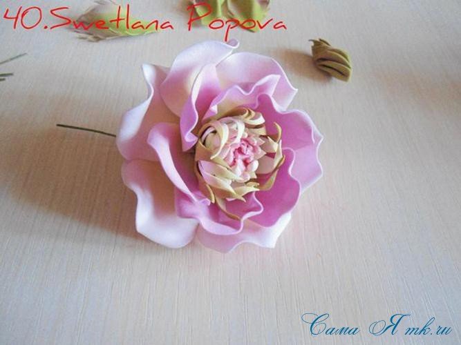 Квітка з фоамирана «Рожевий щербет»
