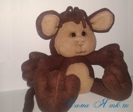 Мяка іграшка мавпочка своїми руками: викрійка і покроковий МК