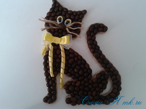 Кіт магніт з кавових зерен: магніт на холодильник своїми руками