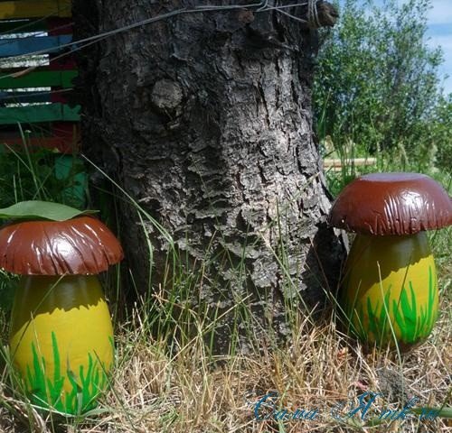 Садові грибочки з гіпсу