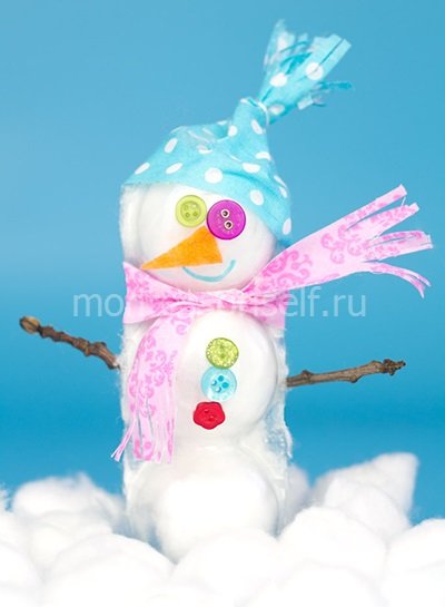 Сніговик з вати своїми руками: майстер клас з покроковим фото