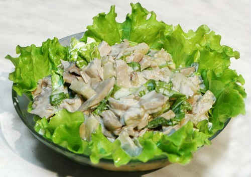 Рецепти салатів з куркою, ананасами і сиром, з мясом, грибами, горіхами, шарами