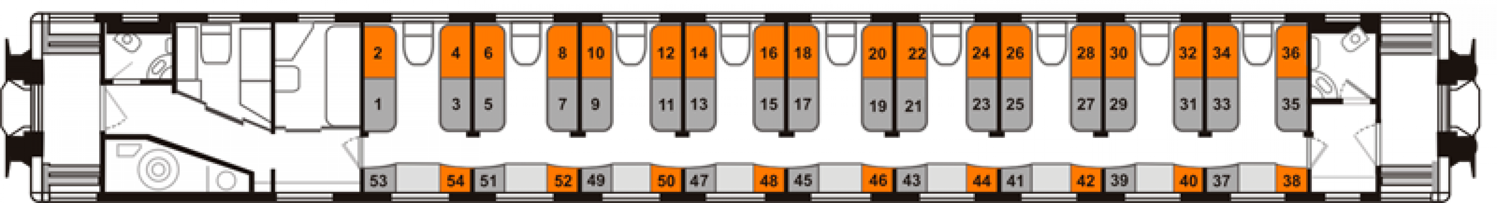Схема розташування місць за номерами в плацкартному вагоні + ФОТО