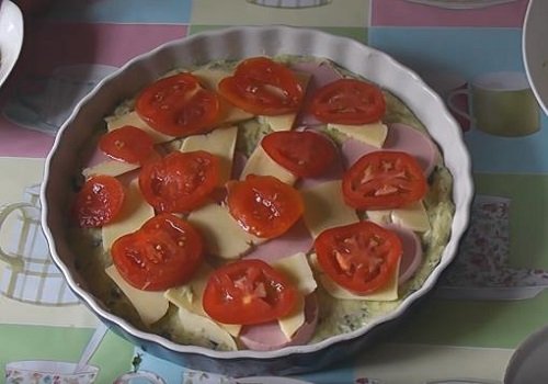 Піца з кабачків з ковбасою і помідорами рецепт з фото покроково в духовці
