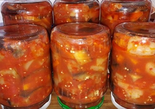 Салат десятка з баклажанів з морквою на зиму на 5 літрових банок покроковий рецепт з фото