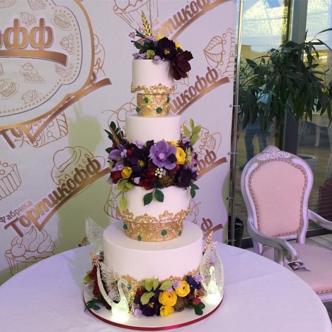 Стильні тенденції весільних тортів: без мастики, з квітами, двоярусні, білі + 150 ФОТО
