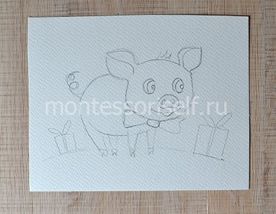 Як намалювати свиню (порося) своїми руками: поетапний малюнок олівцем і фарбами