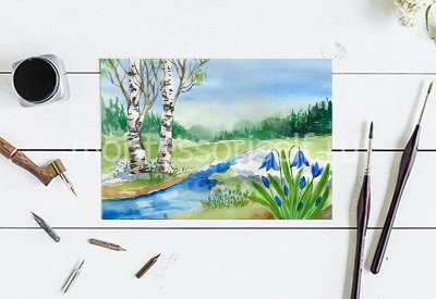 Як намалювати весну поетапно олівцями і фарбами майстер клас для початківців