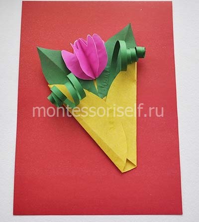 Листівка з тюльпанами своїми руками: подарунок на 8 березня, День матері або День народження