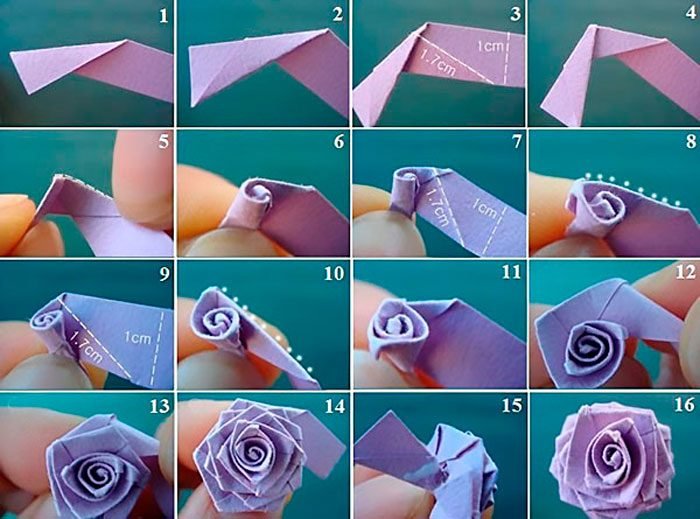 Прості троянди з паперу своїми руками, 11 майстер класів