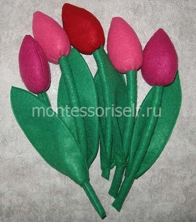 Тюльпани з фетру своїми руками майстер клас: викрійки і шаблон для вирізання