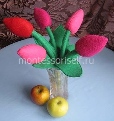 Тюльпани з фетру своїми руками майстер клас: викрійки і шаблон для вирізання