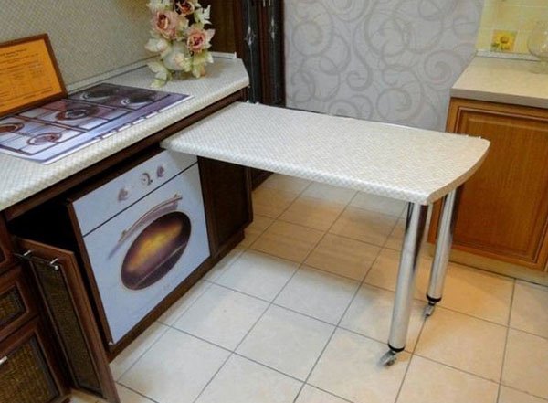 Кухонний столик для маленької кухні висувний, складаний, відео