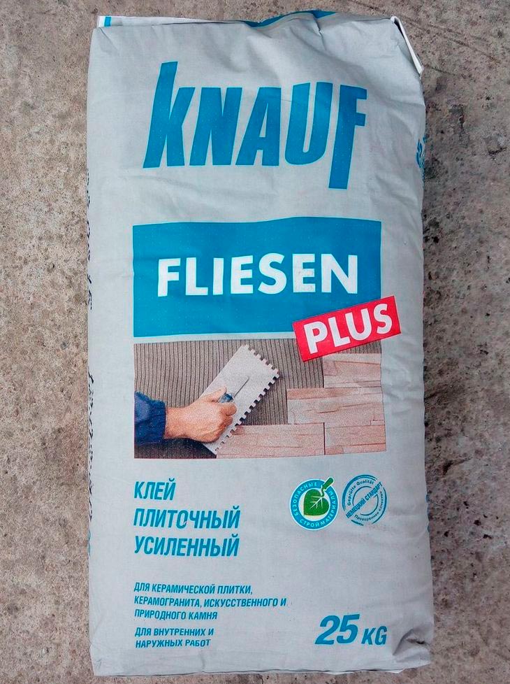 Плитковий клей Кнауф Флизен Плюс: характеристики, витрата плиткового клею Knauf Fliesen на 1 м2