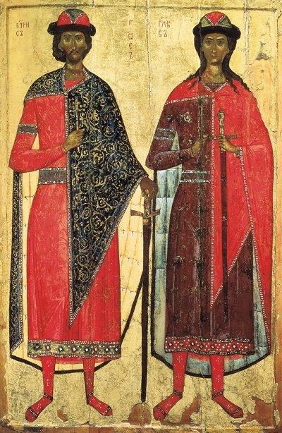 Борис і Гліб перші руські святі, житіє, ікона благовірних князів, де ікона, памятник, коли свято і де храм святих на Русі