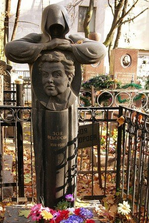 Могили відомих людей і знаменитостей на Новодівичому кладовищі: памятники Єльцину, Нікуліну, Гоголю та іншим