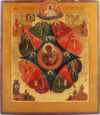 Ікона «Неопалима купина», фото і значення, опис, історія, в чому допомагає ікона від пожежі, де знаходиться ікона Богородиці Неопалима Купина