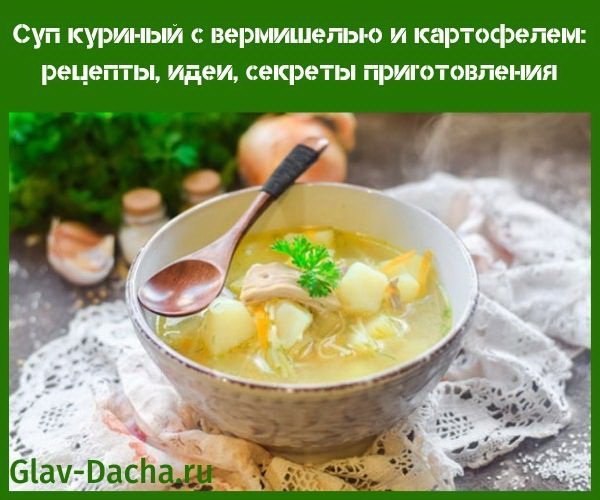 Суп курячий з вермішеллю і картоплею, покроковий рецепт з фото
