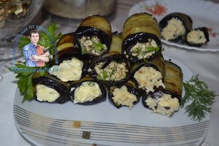 Рулетики з баклажанів з волоськими горіхами по грузинськи (дуже смачний рецепт)
