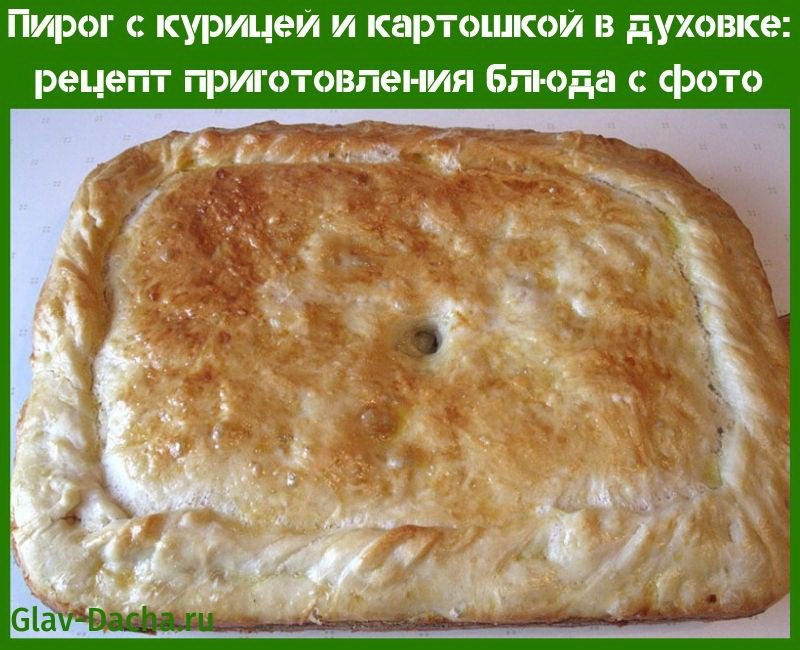 Пиріг з куркою та картоплею в духовці покроковий рецепт з фото