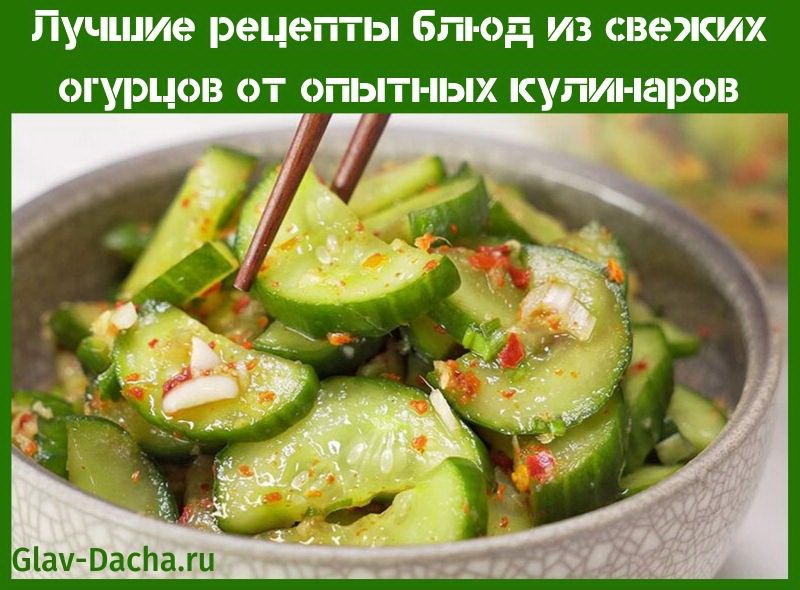 Рецепти страв зі свіжих огірків, приготування закусок, салатів